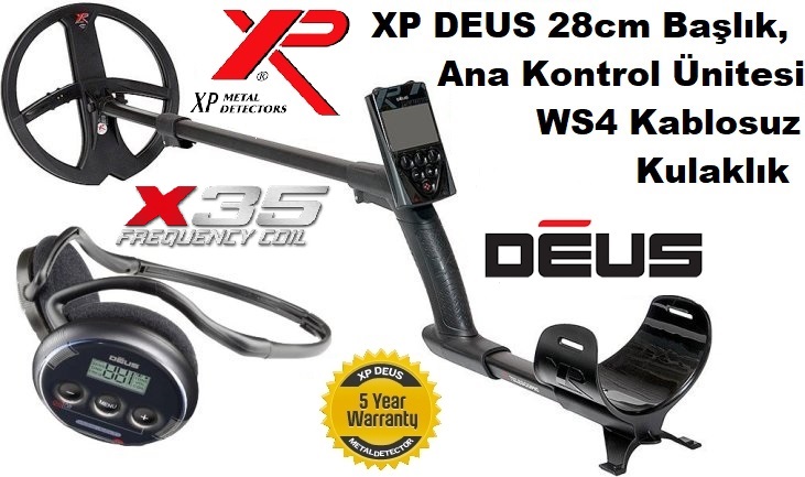 XP DEUS - 28cm X35 Başlık, Ana Kontrol Ünitesi (RC), WS4 Kulaklık, FULL PAKET