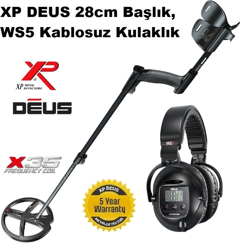 XP DEUS - 28cm X35 Başlık, WS5 Kulaklık