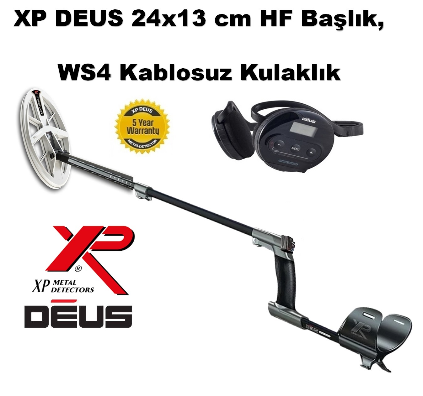 XP DEUS - 24x13cm HF Başlık, WS4 Kulaklık
