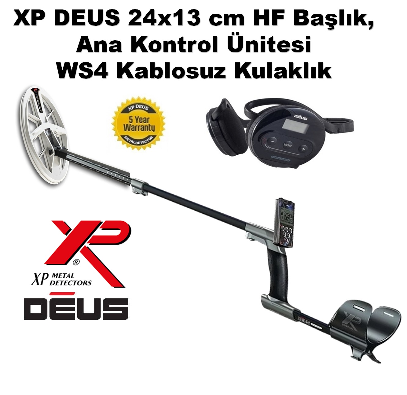 XP DEUS - 24x13cm HF Başlık, Ana Kontrol Ünitesi (RC), WS4 Kulaklık, FULL PAKET