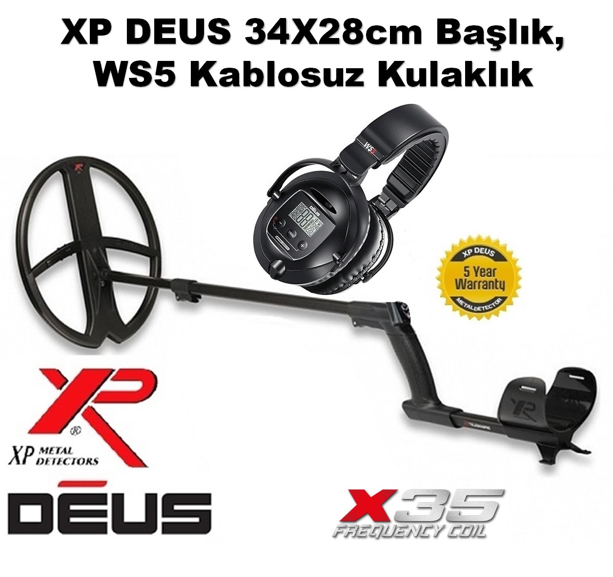 XP DEUS - 34x28cm X35 Başlık, WS5 Kulaklık