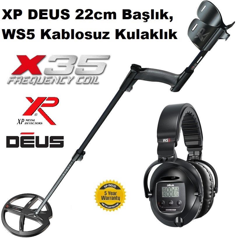 XP DEUS - 22,5cm X35 Başlık, WS5 Kulaklık