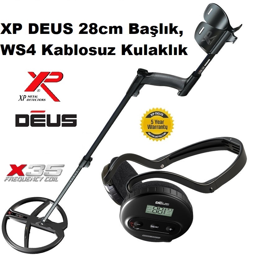 XP DEUS - 28cm X35 Başlık, WS4 Kulaklık