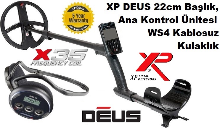 XP DEUS - 22,5cm X35 Başlık, Ana Kontrol Ünitesi (RC), WS4 Kulaklık, FULL PAKET